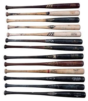 Lot of (13) New York Mets Players Game Used Bats Including Wheeler, Dickey, Wagner & El Duque Hernandez (PSA/DNA Pre-Certified)